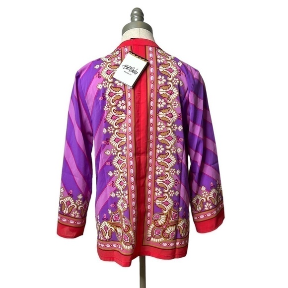 Bob Mackie Wearable Art Bombay Placement Print Long Sleeve Button Front Blouse - Picture 6 of 10